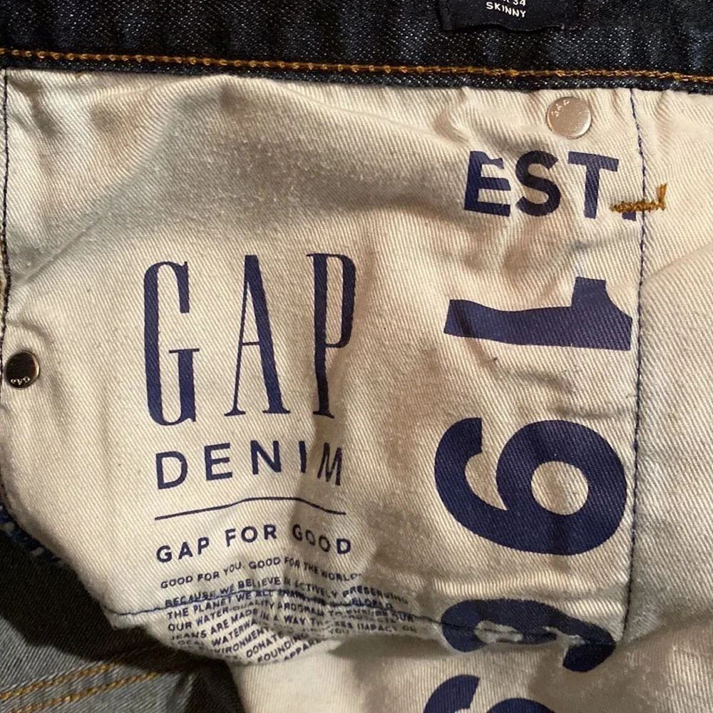 Gap Men’s Dark Wash Zip Jeans | Waist 32 Inseam 34”